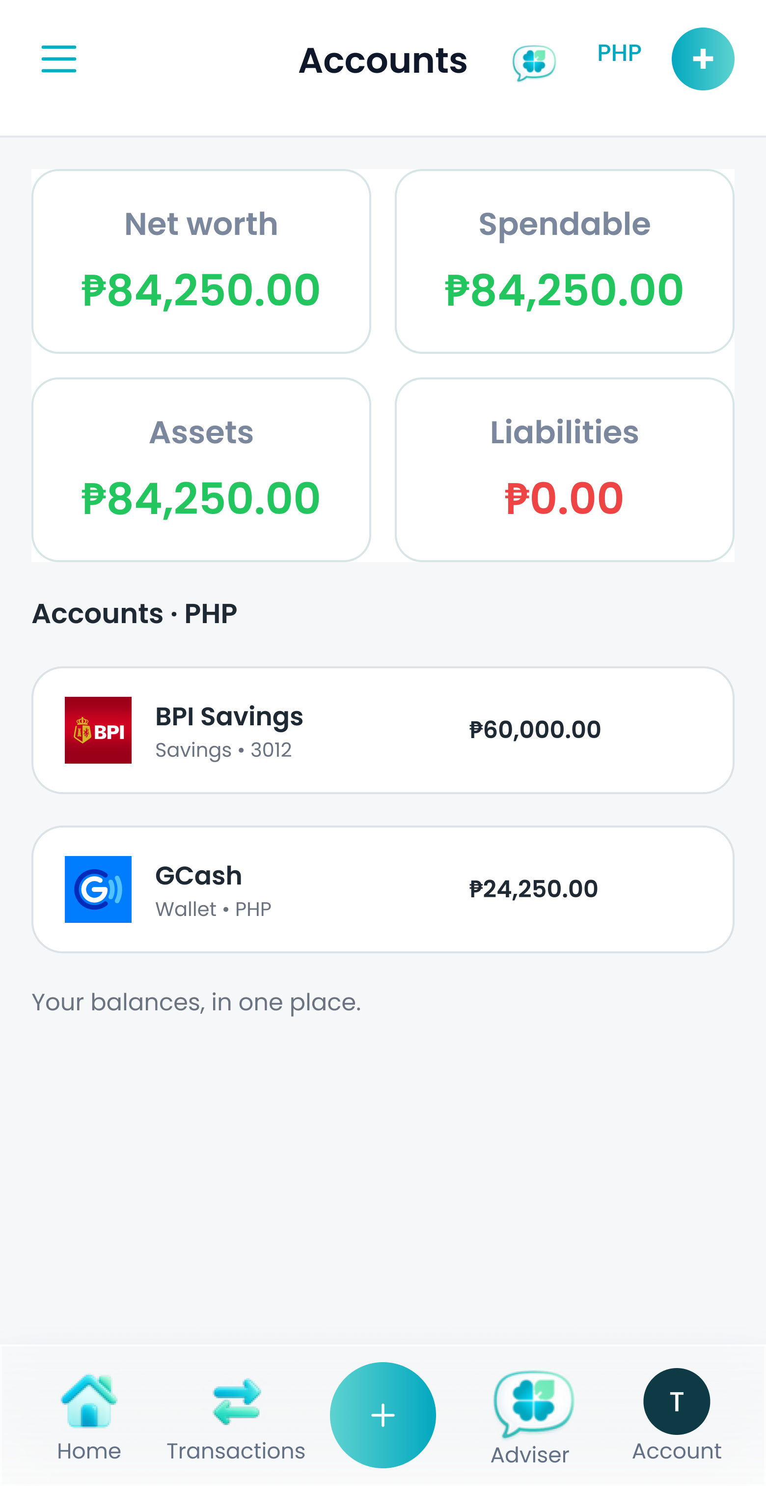 Clover mobile transactions screen with fictional sample data
